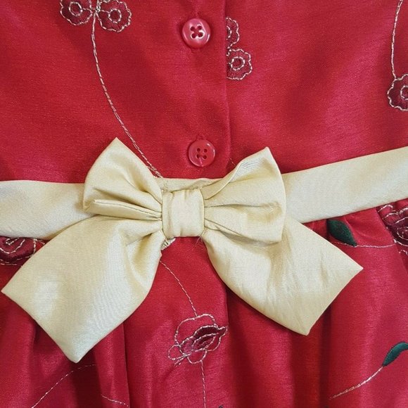 Red Holiday Dress & Bloomers W/Tights Christmas 18 - Picture 4 of 5